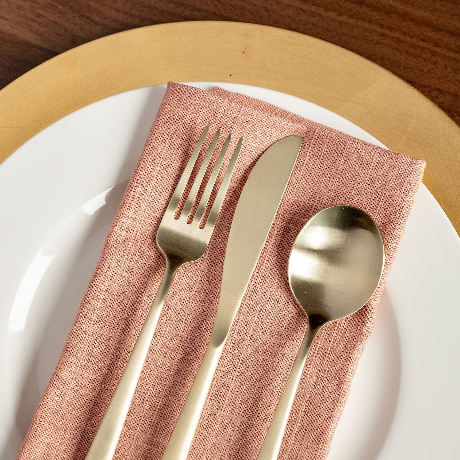 Lorenn Champagne Satin 20 Piece Flatware Set - Image 5