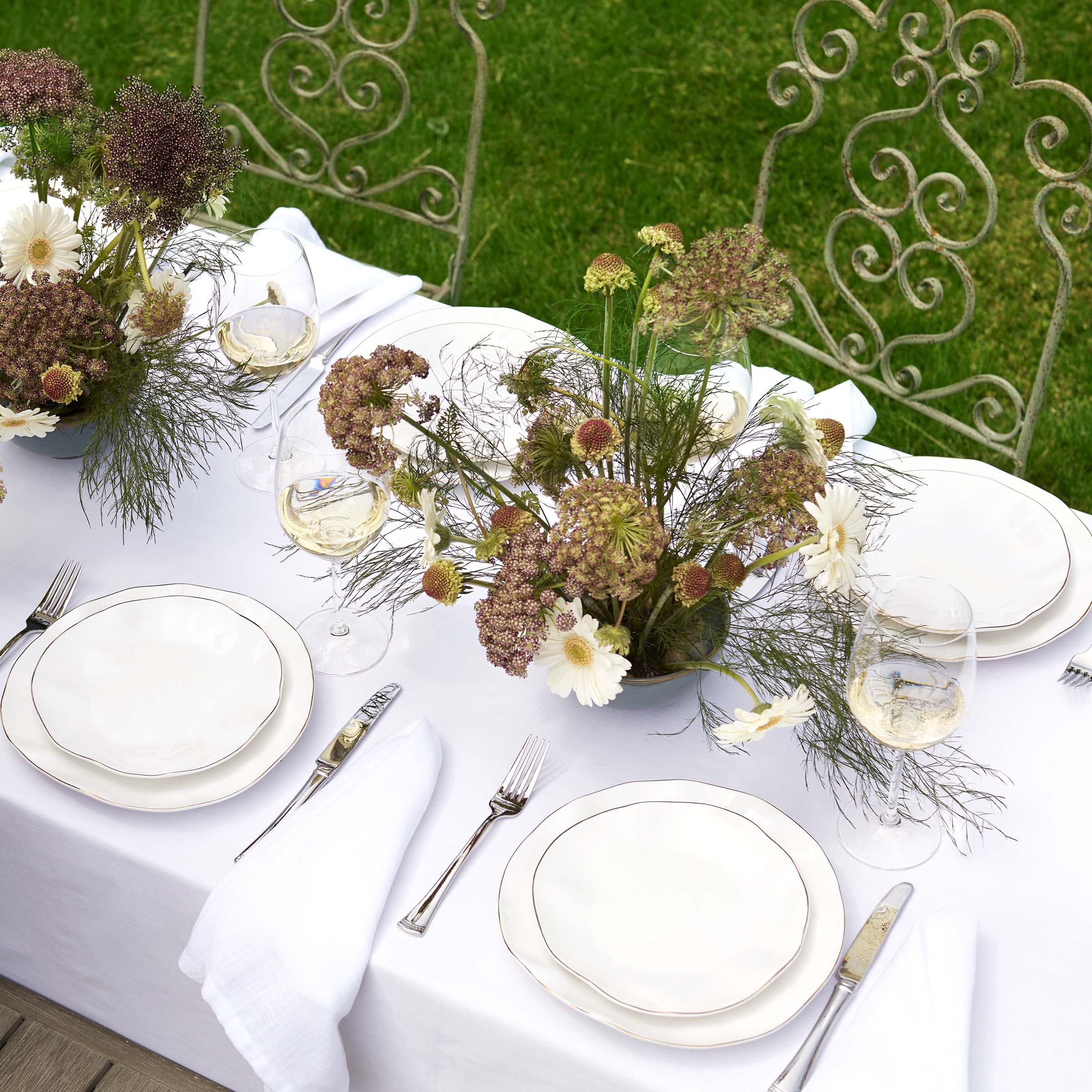 Blue Bay White 12-Piece Dinnerware Set - Image 3