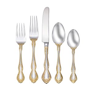 Golden Mandolina 45 Piece Flatware Set