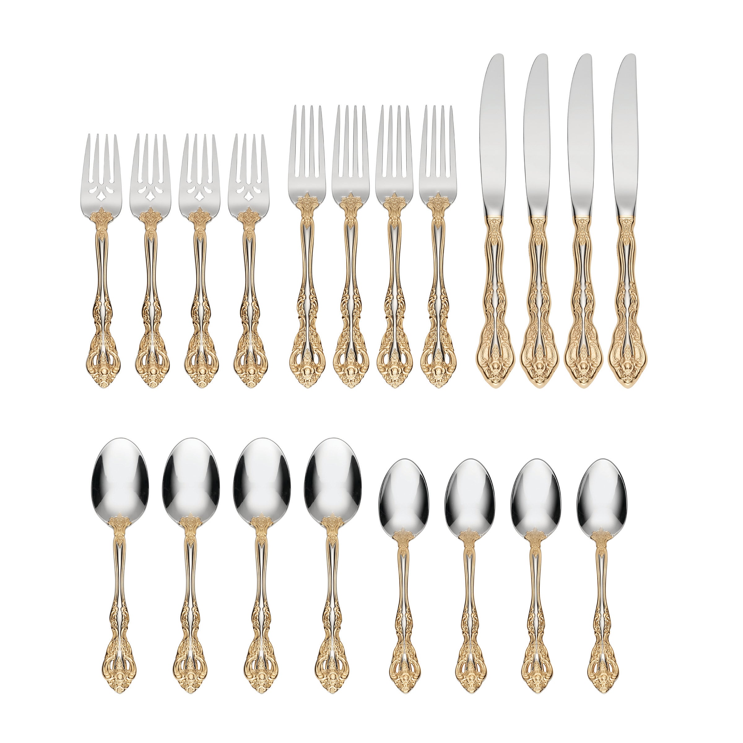 Golden Michelangelo 20 Piece Flatware Set - Image 4