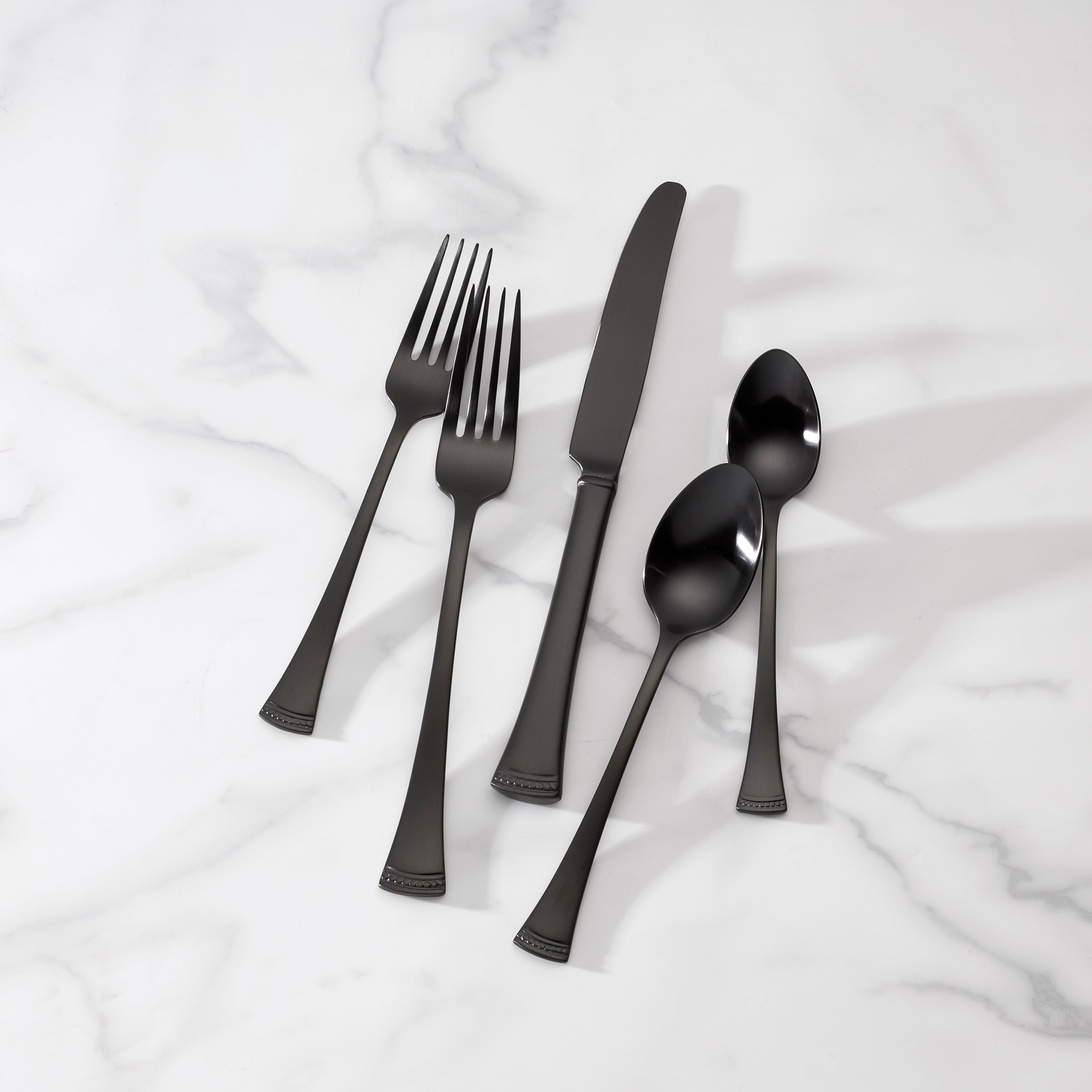 Portola Black Satin 20 Piece Flatware Set